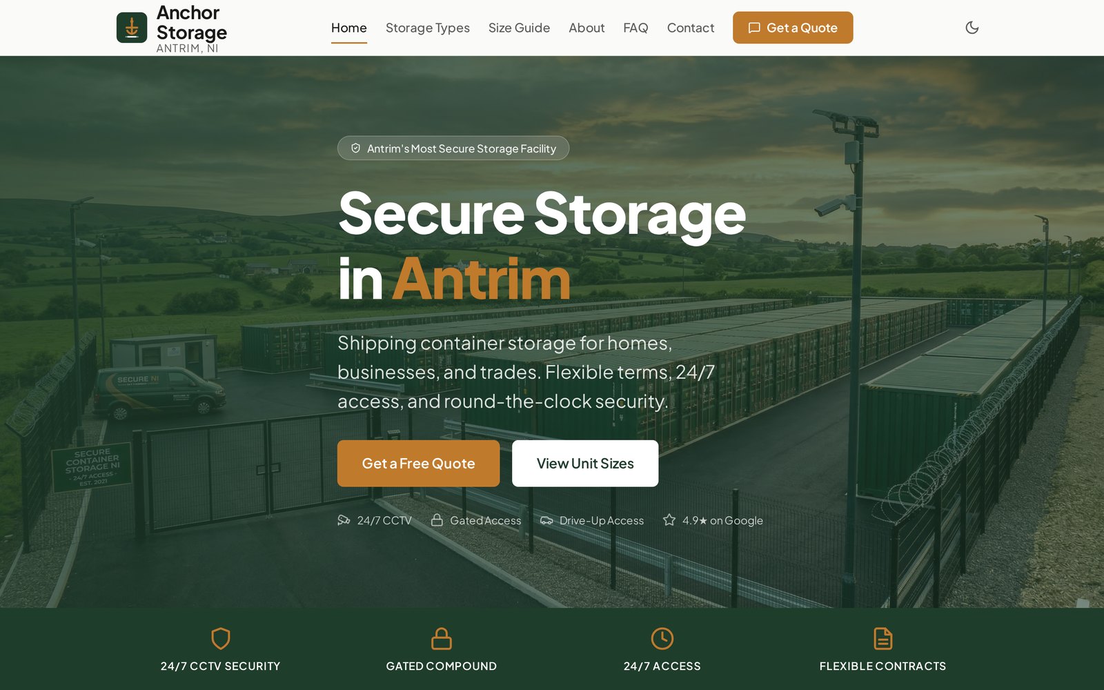 Anchor Storage homepage